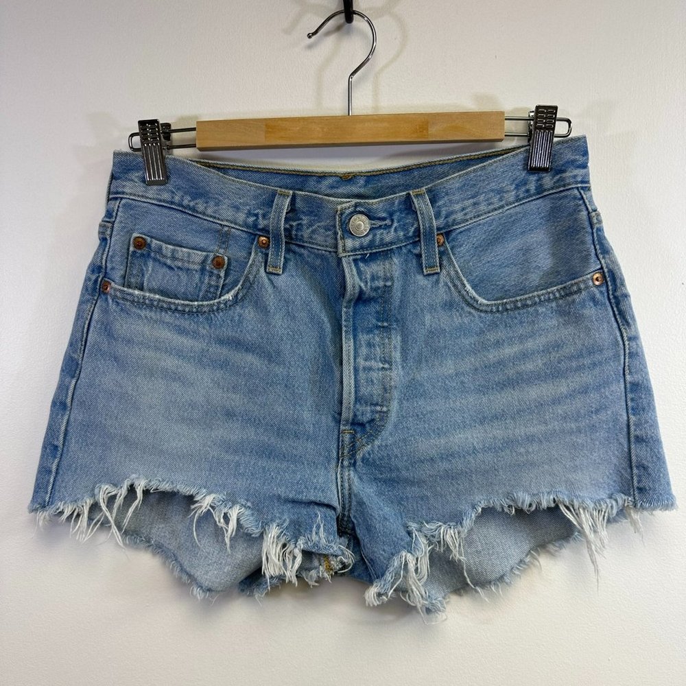 Levi's 501 Premium Denim High-Rise Cut-Off Shorts, Size 28